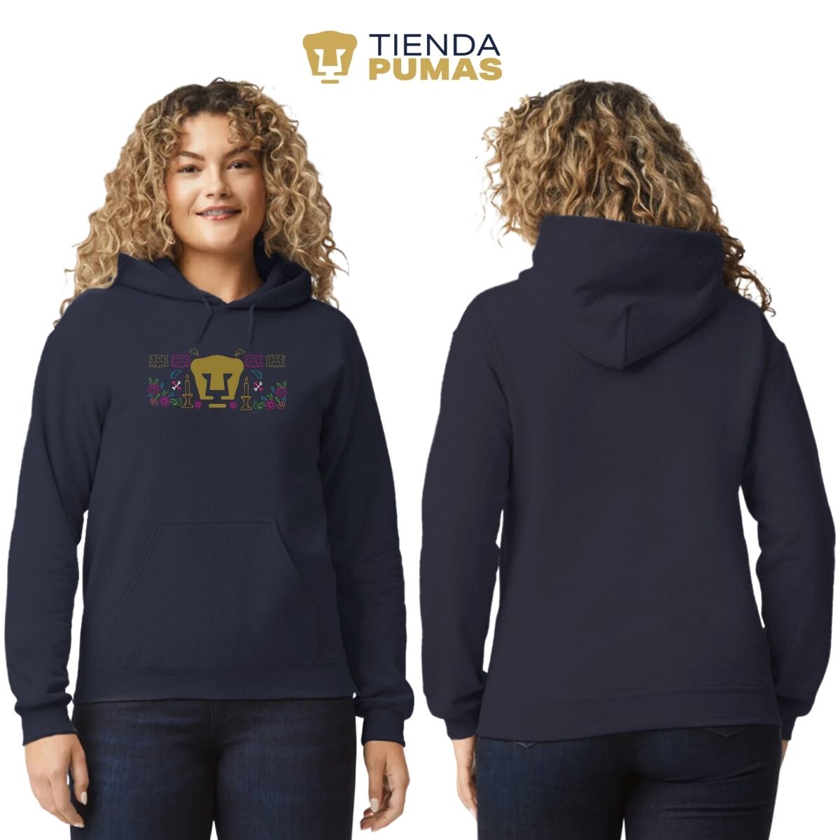 Sudadera Mujer Hoodie Pumas UNAM Día de Muertos Altar