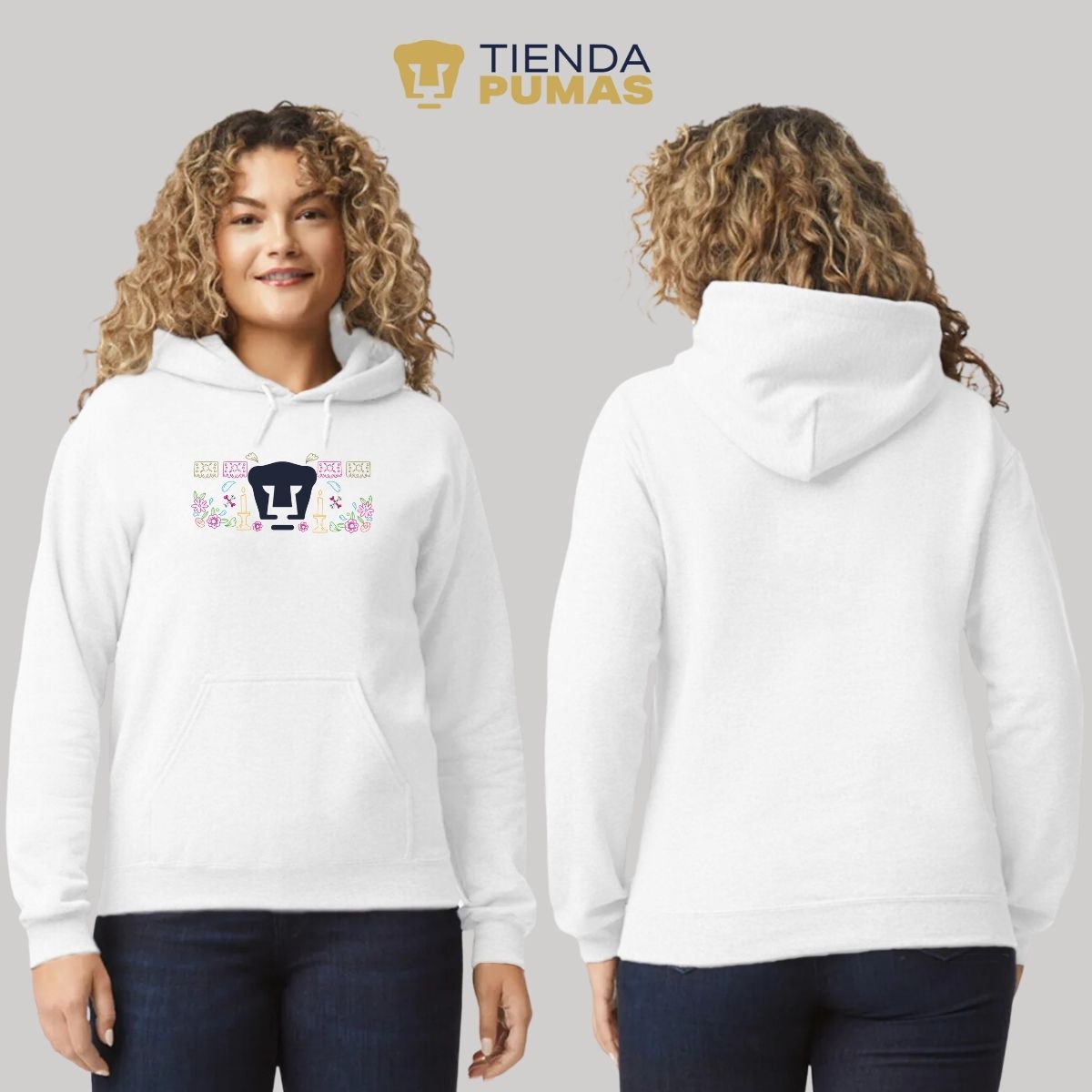 Sudadera Mujer Hoodie Pumas UNAM Día de Muertos Altar