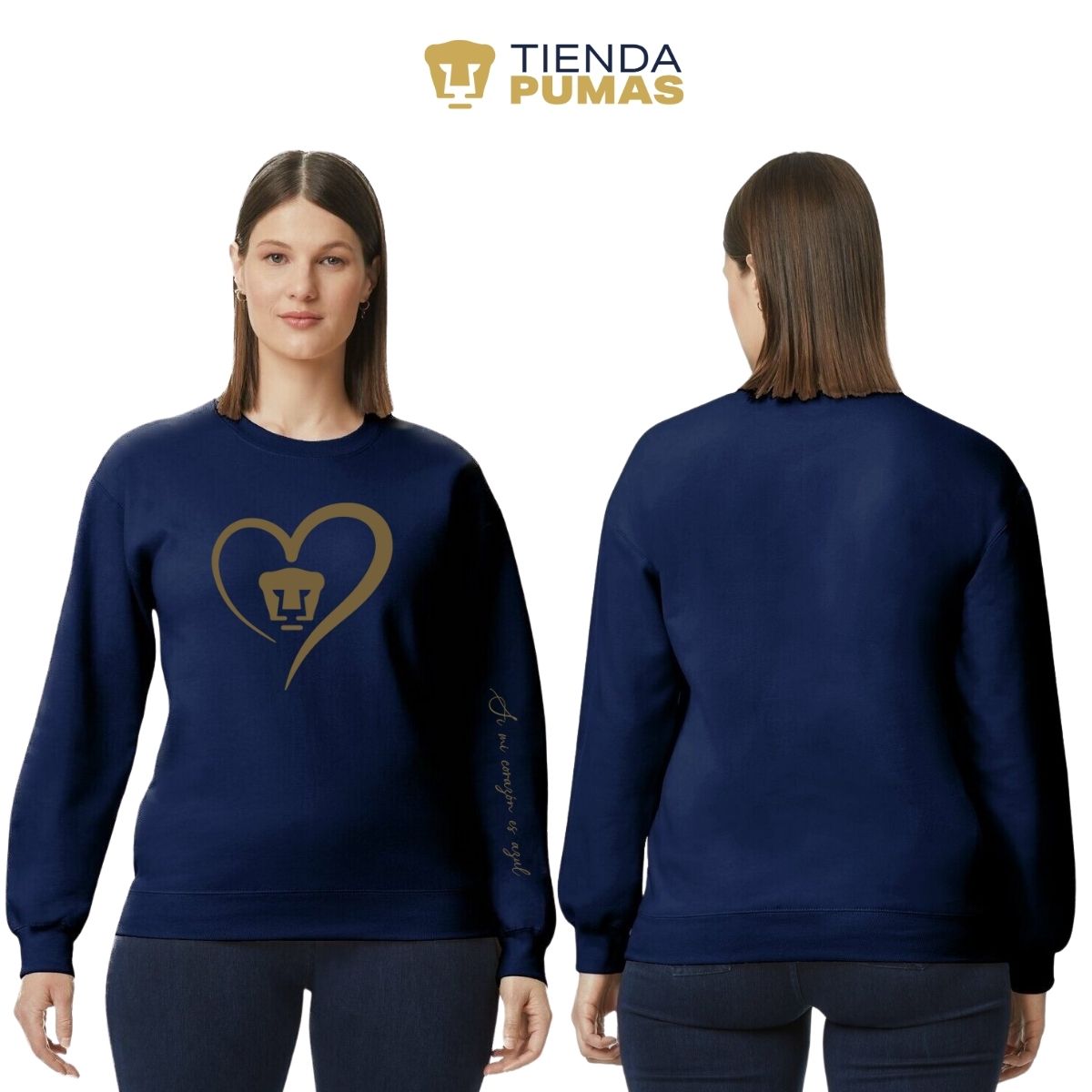 Sudadera Mujer Pumas UNAM Corazón Oro