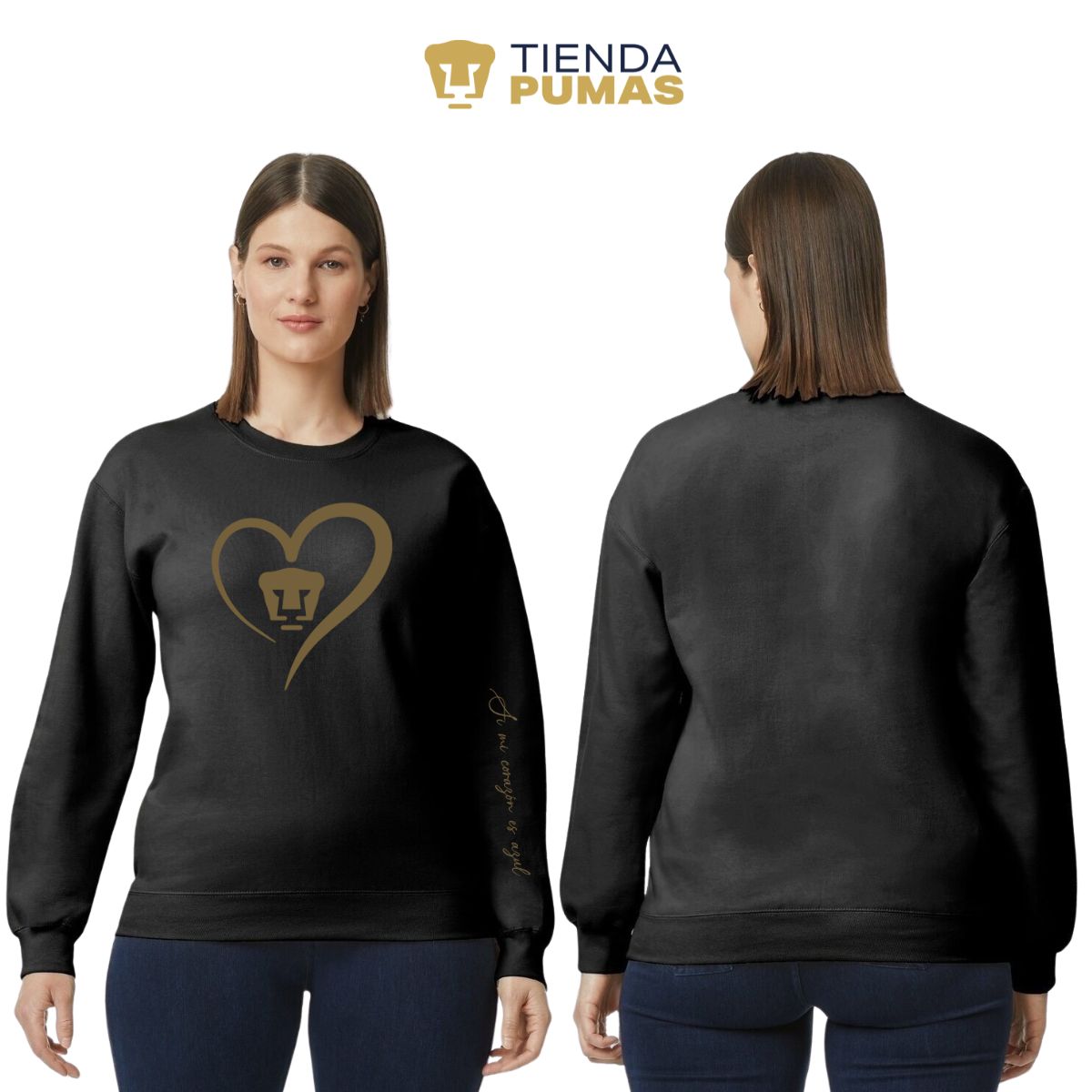 Sudadera Mujer Pumas UNAM Corazón Oro