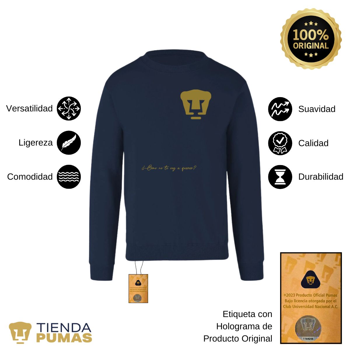 Sudadera Hombre Pumas UNAM Puma a querer