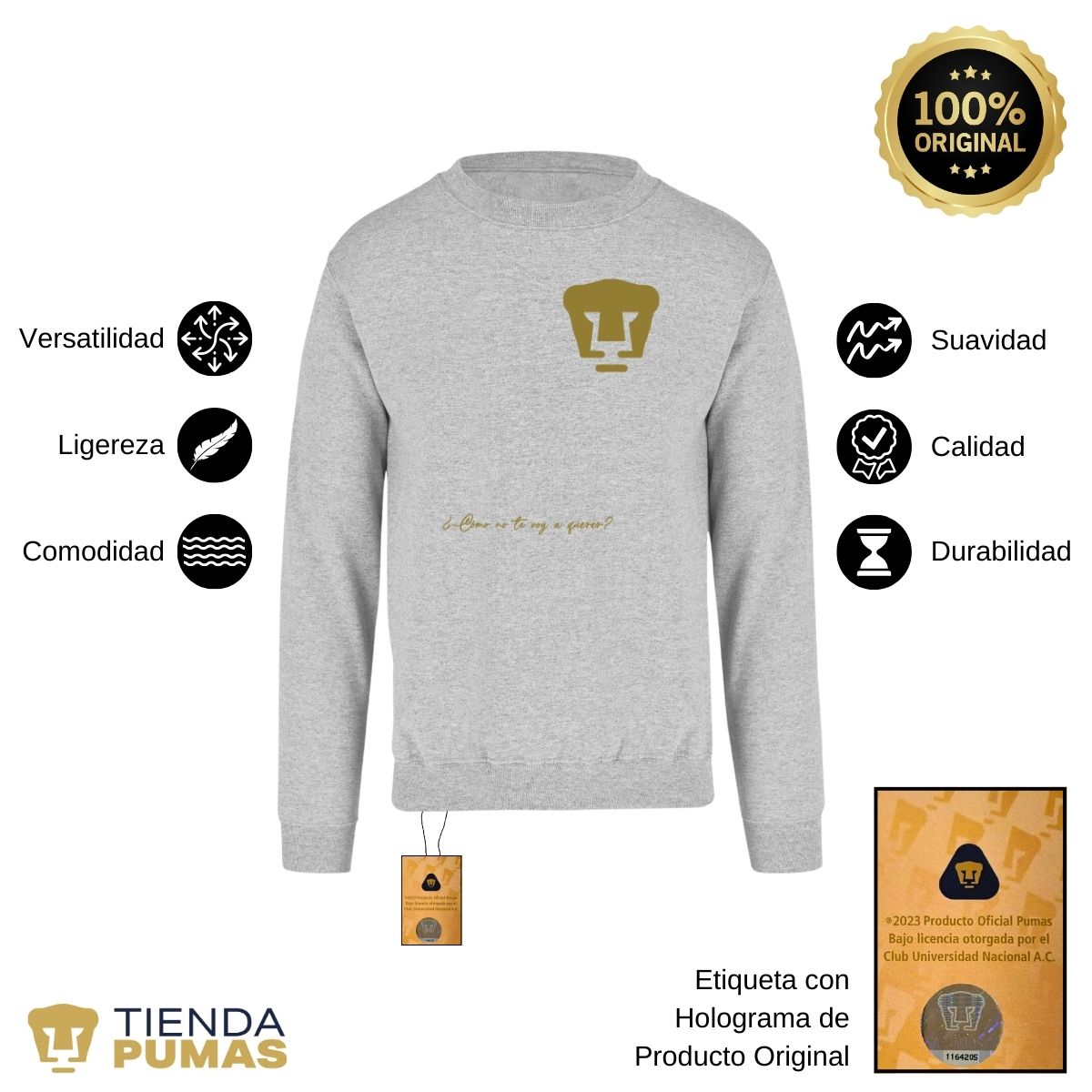 Sudadera Hombre Pumas UNAM Puma a querer