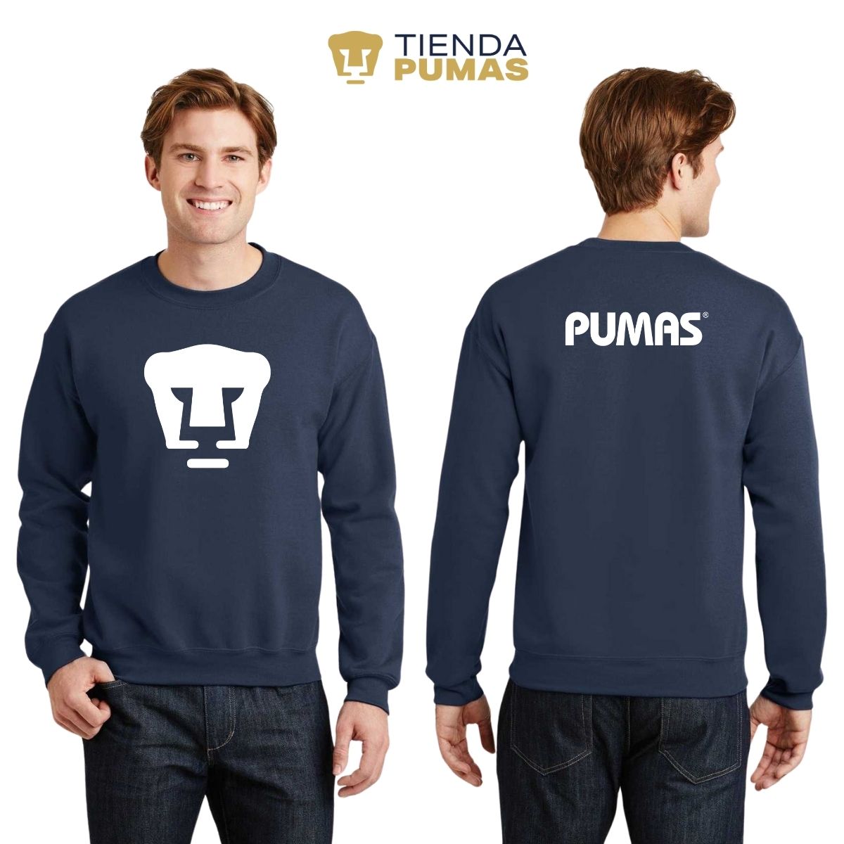 Sudadera Hombre Pumas UNAM Logo Monocromático Vinil