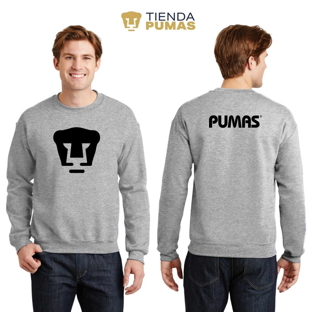 Sudadera Hombre Pumas UNAM Logo Monocromático Vinil