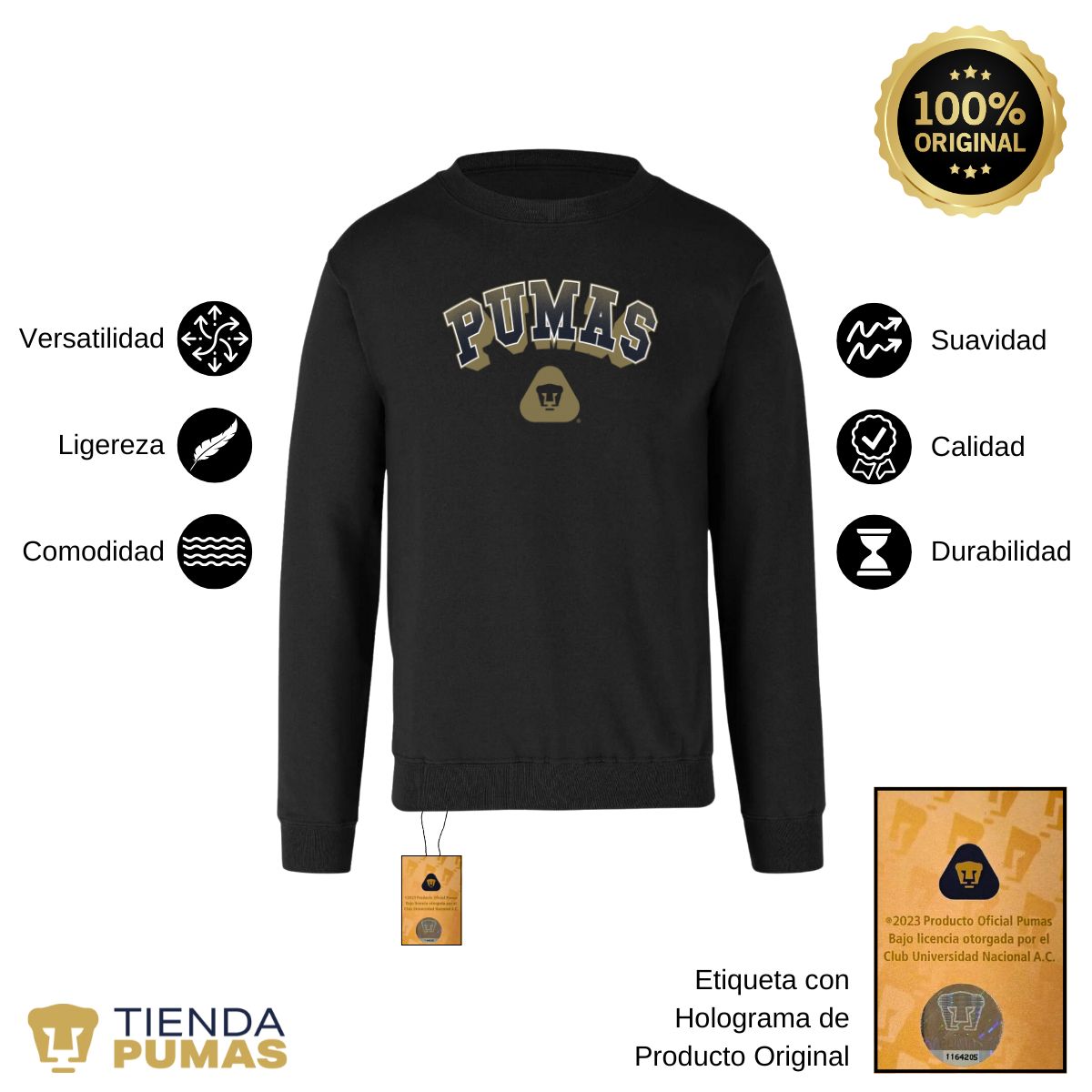 Sudadera Pumas UNAM Unisex Logo Pumas 3D OD76980