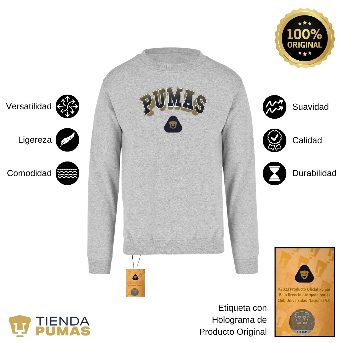 Sudadera Pumas UNAM Unisex Logo Pumas 3D OD76980