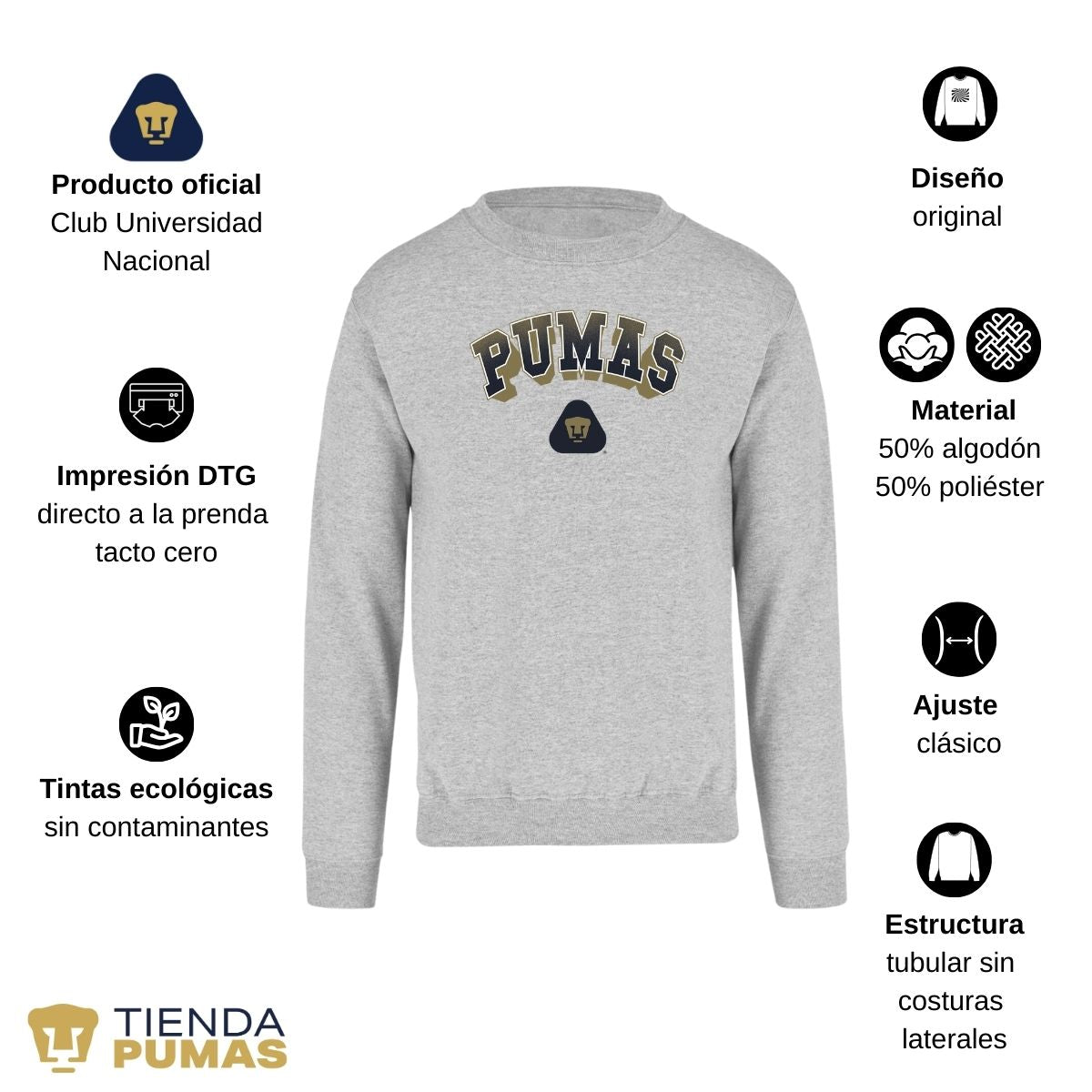 Sudadera Pumas UNAM Unisex Logo Pumas 3D OD76980