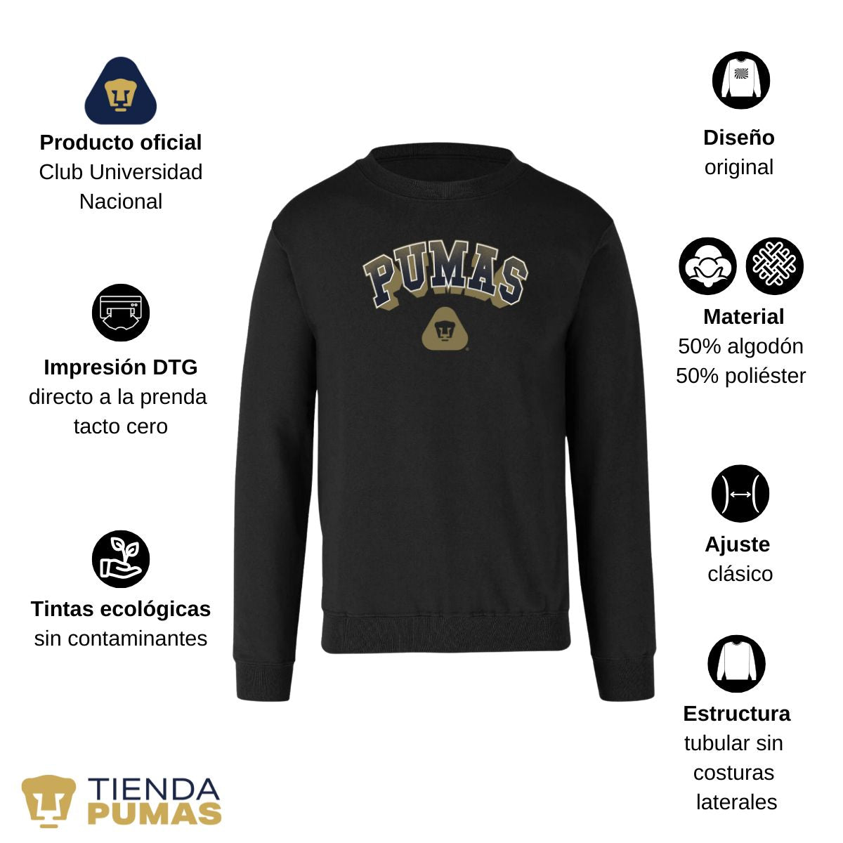 Sudadera Mujer Pumas UNAM Pumas 3D