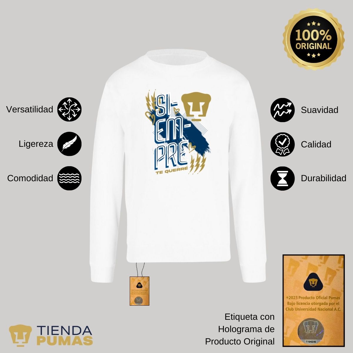 Sudadera Hombre Pumas UNAM Siempre te querré