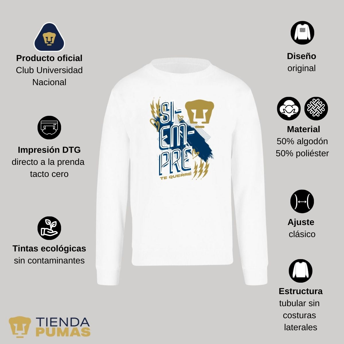 Sudadera Hombre Pumas UNAM Siempre te querré