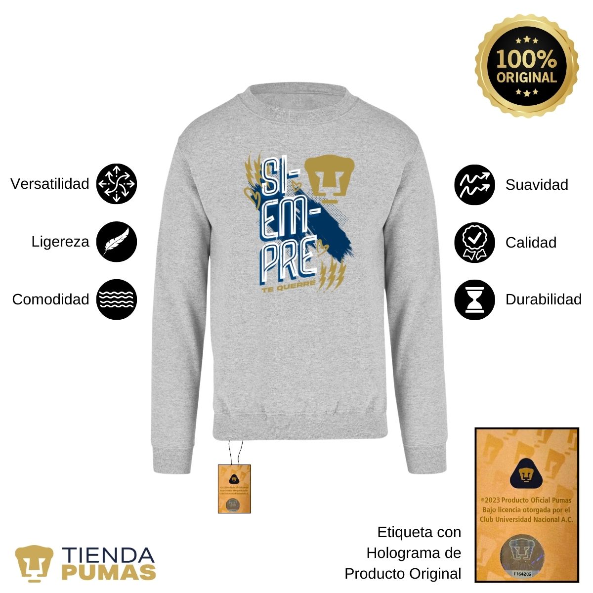 Sudadera Hombre Pumas UNAM Siempre te querré