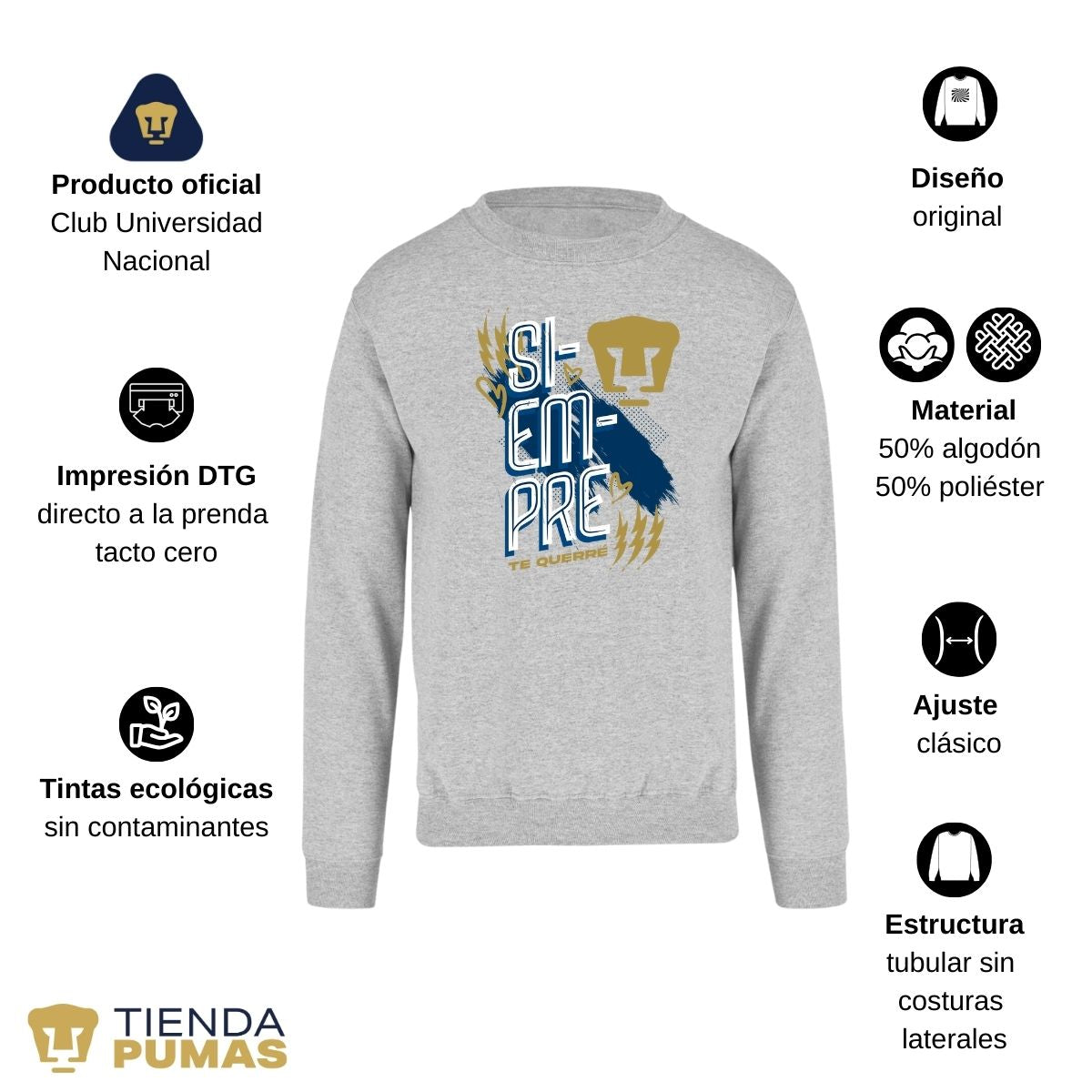 Sudadera Hombre Pumas UNAM Siempre te querré