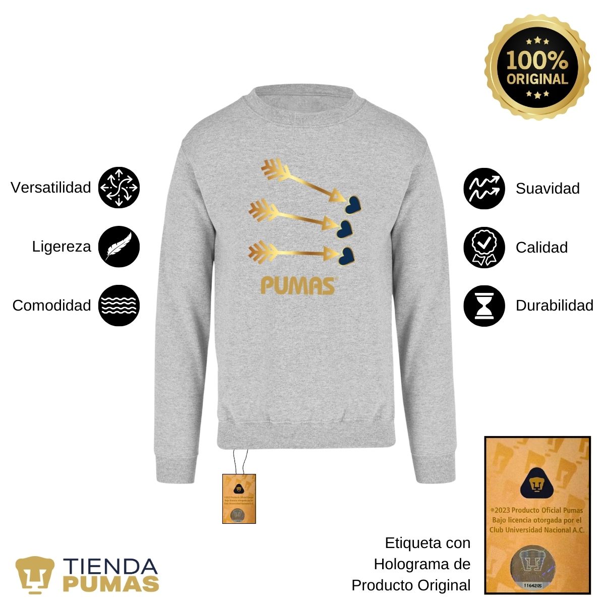 Sudadera Hombre Pumas UNAM Cupido