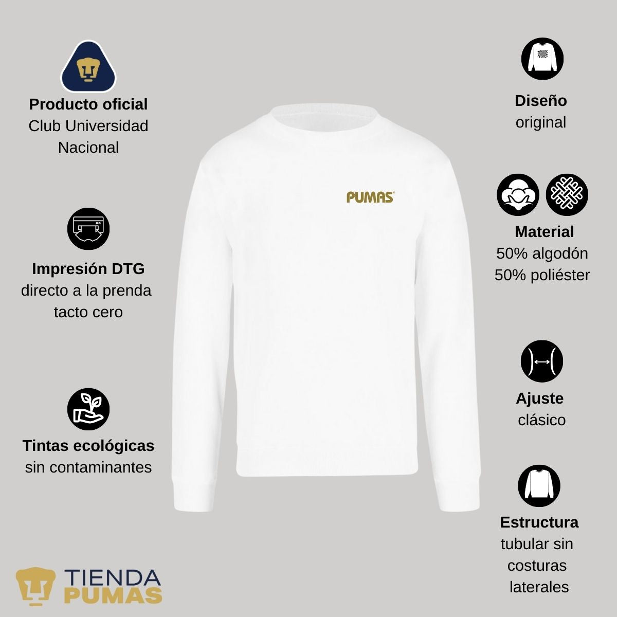 Sudadera Mujer Pumas UNAM Corazón Pumas