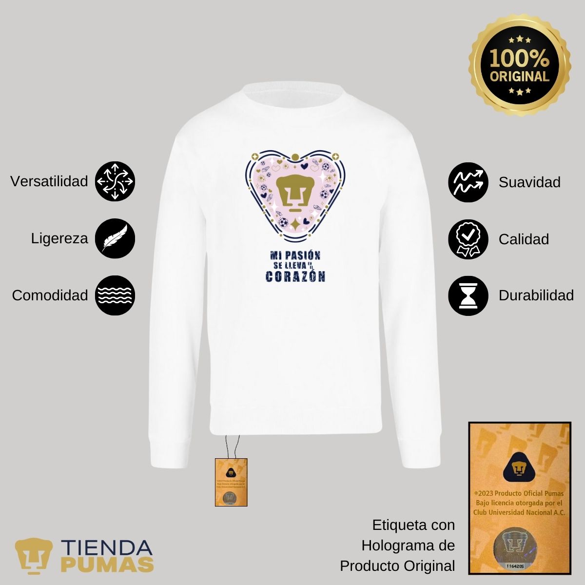 Sudadera Hombre Pumas UNAM Mi pasión