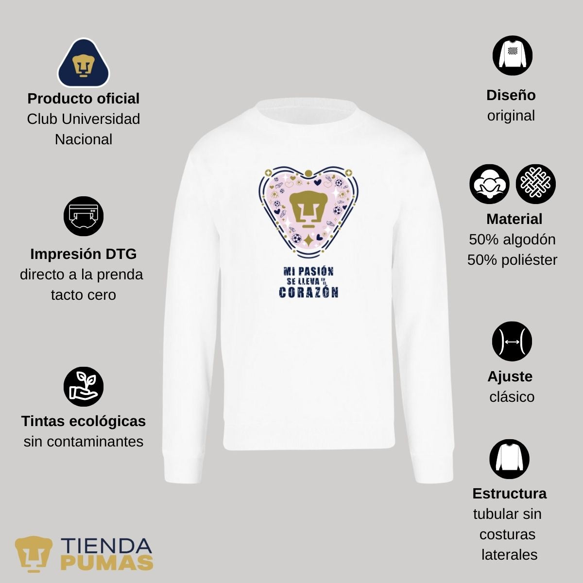 Sudadera Hombre Pumas UNAM Mi pasión