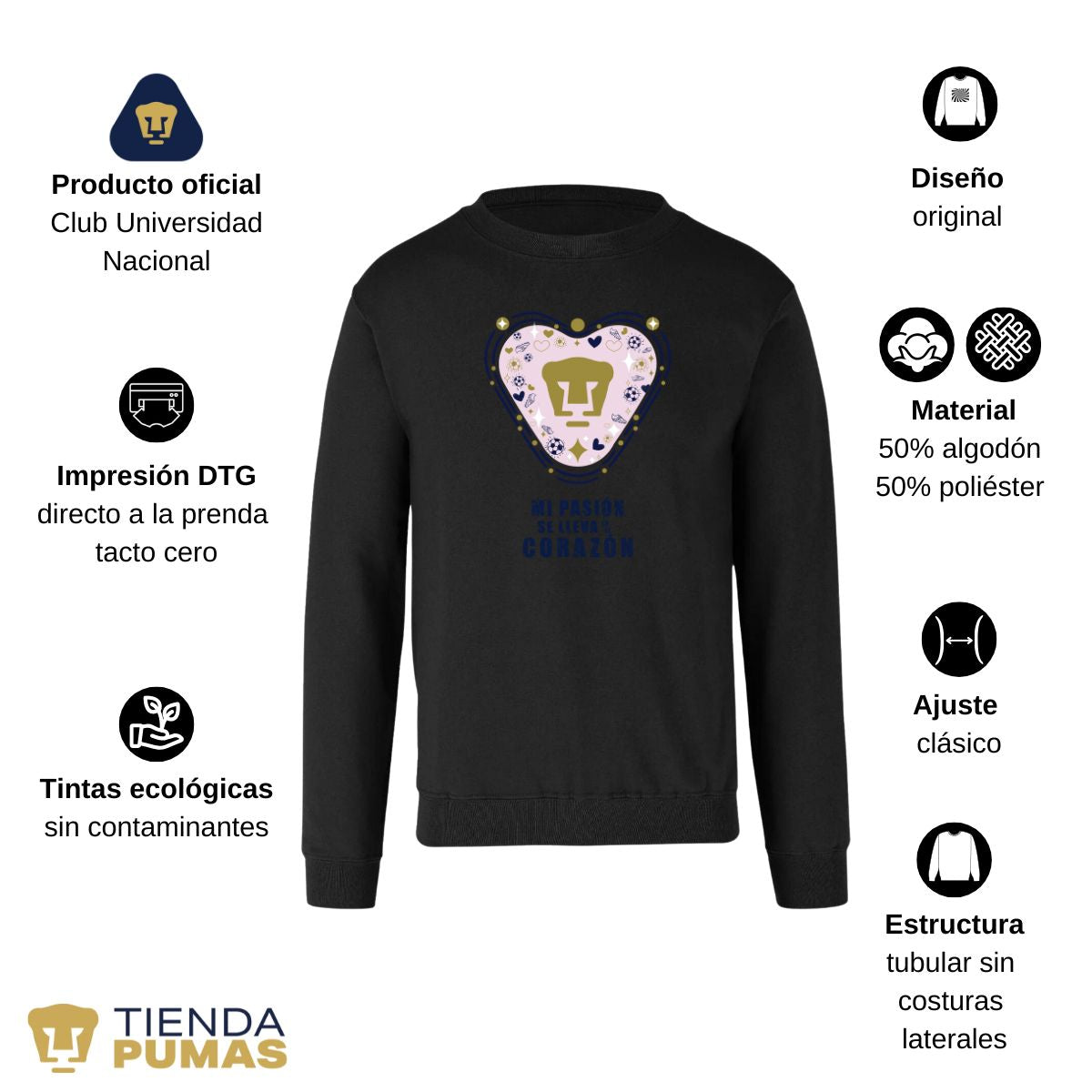 Sudadera Hombre Pumas UNAM Mi pasión