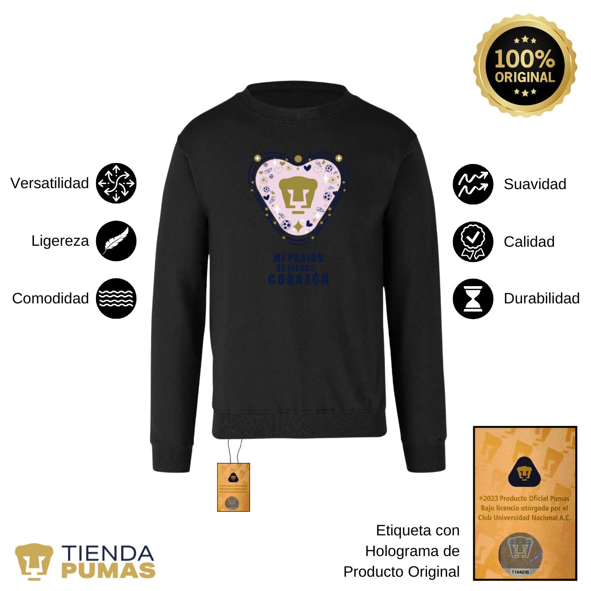 Sudadera Mujer Pumas UNAM Mi pasión