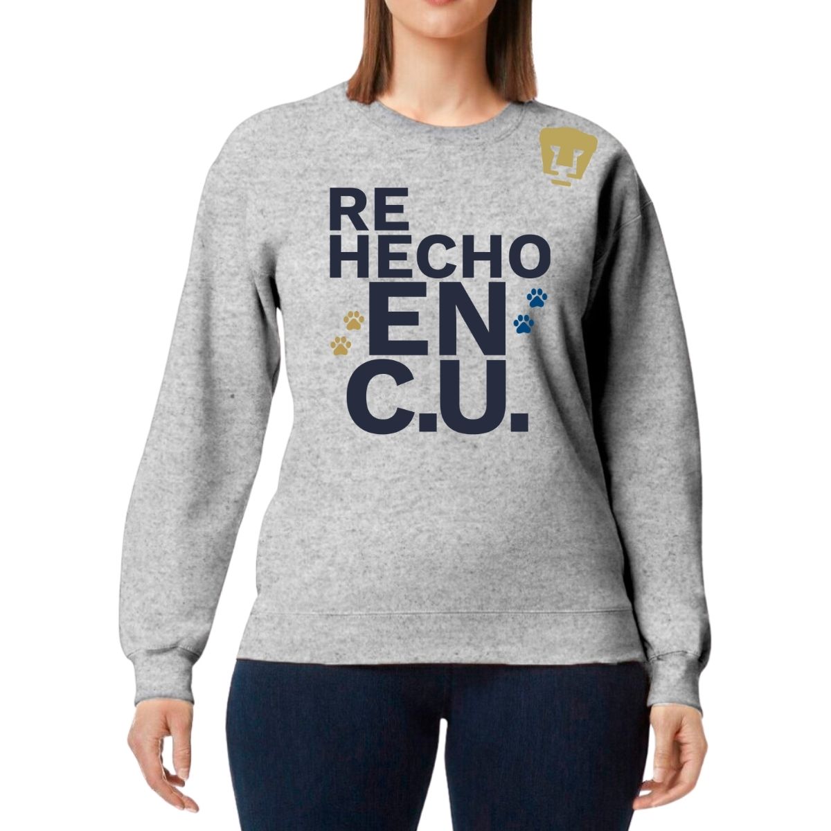 Sudadera Mujer Pumas UNAM Re Hecho en C.U. DTG-Vinil