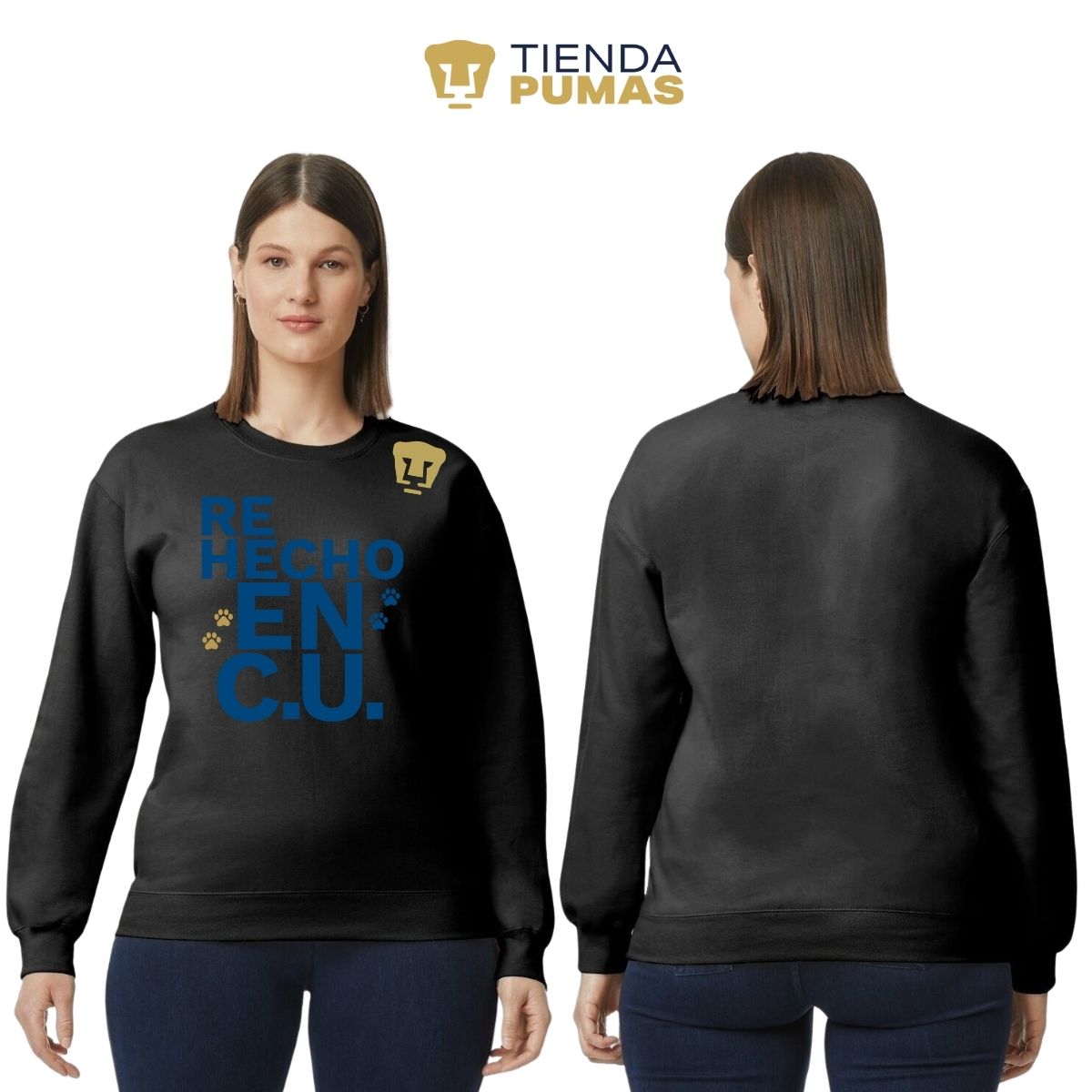 Sudadera Mujer Pumas UNAM Re Hecho en C.U. DTG-Vinil