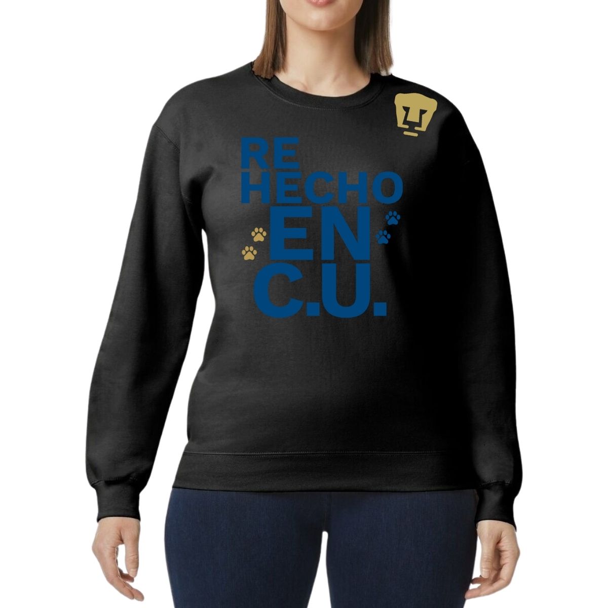 Sudadera Mujer Pumas UNAM Re Hecho en C.U. DTG-Vinil