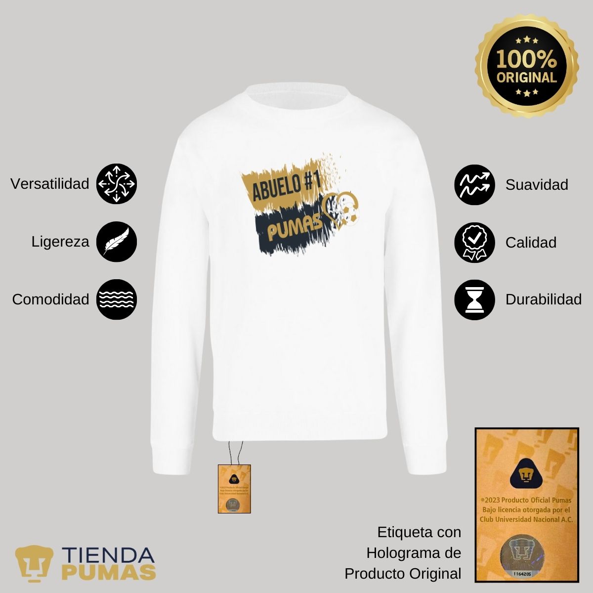 Sudadera Hombre Pumas UNAM Abuelo No 1