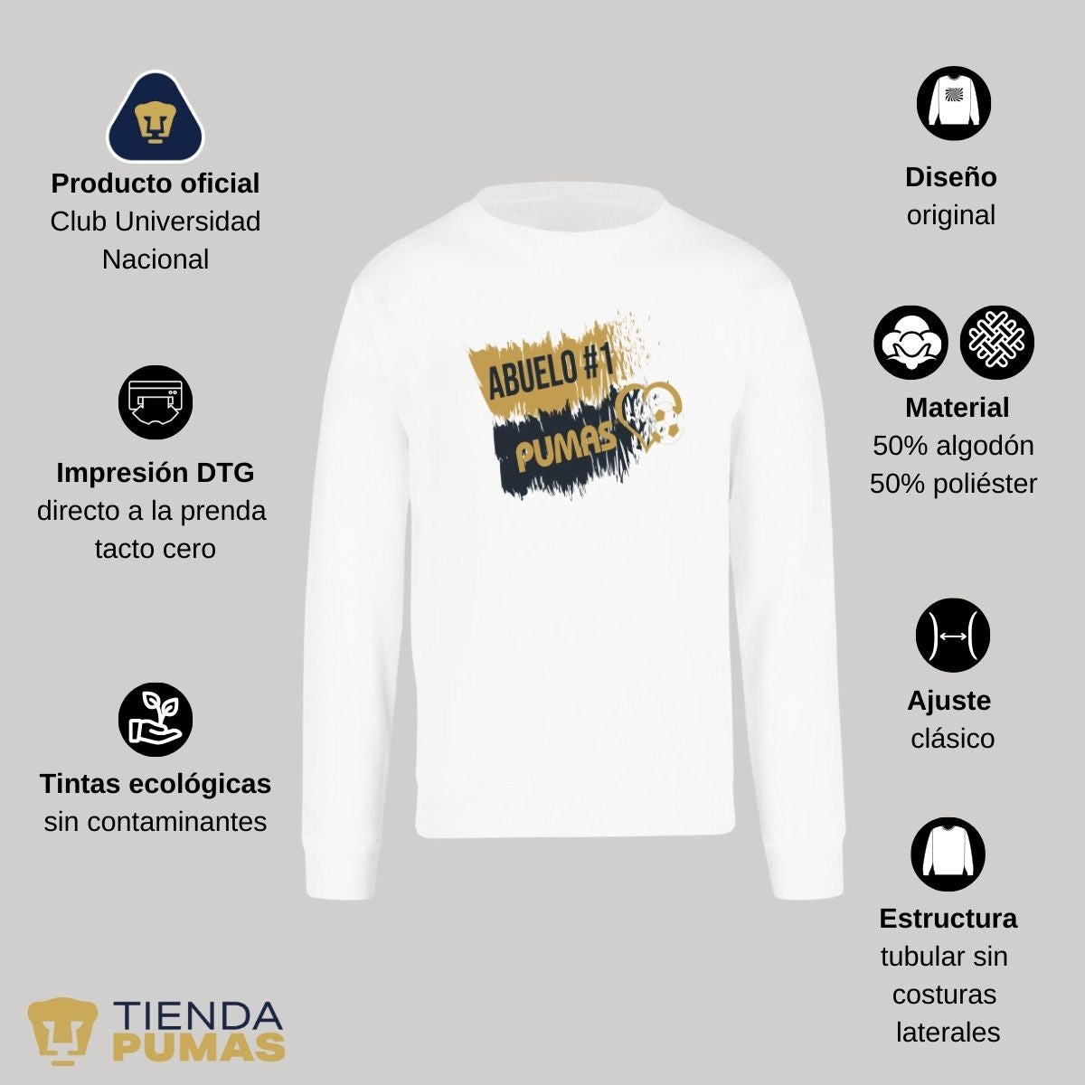 Sudadera Hombre Pumas UNAM Abuelo No 1