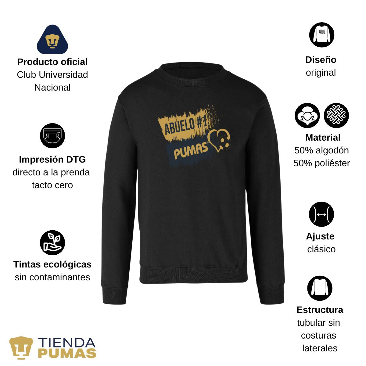 Sudadera Hombre Pumas UNAM Abuelo No 1