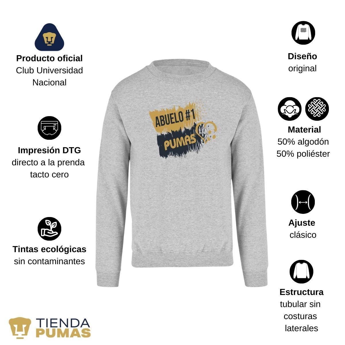 Sudadera Hombre Pumas UNAM Abuelo No 1