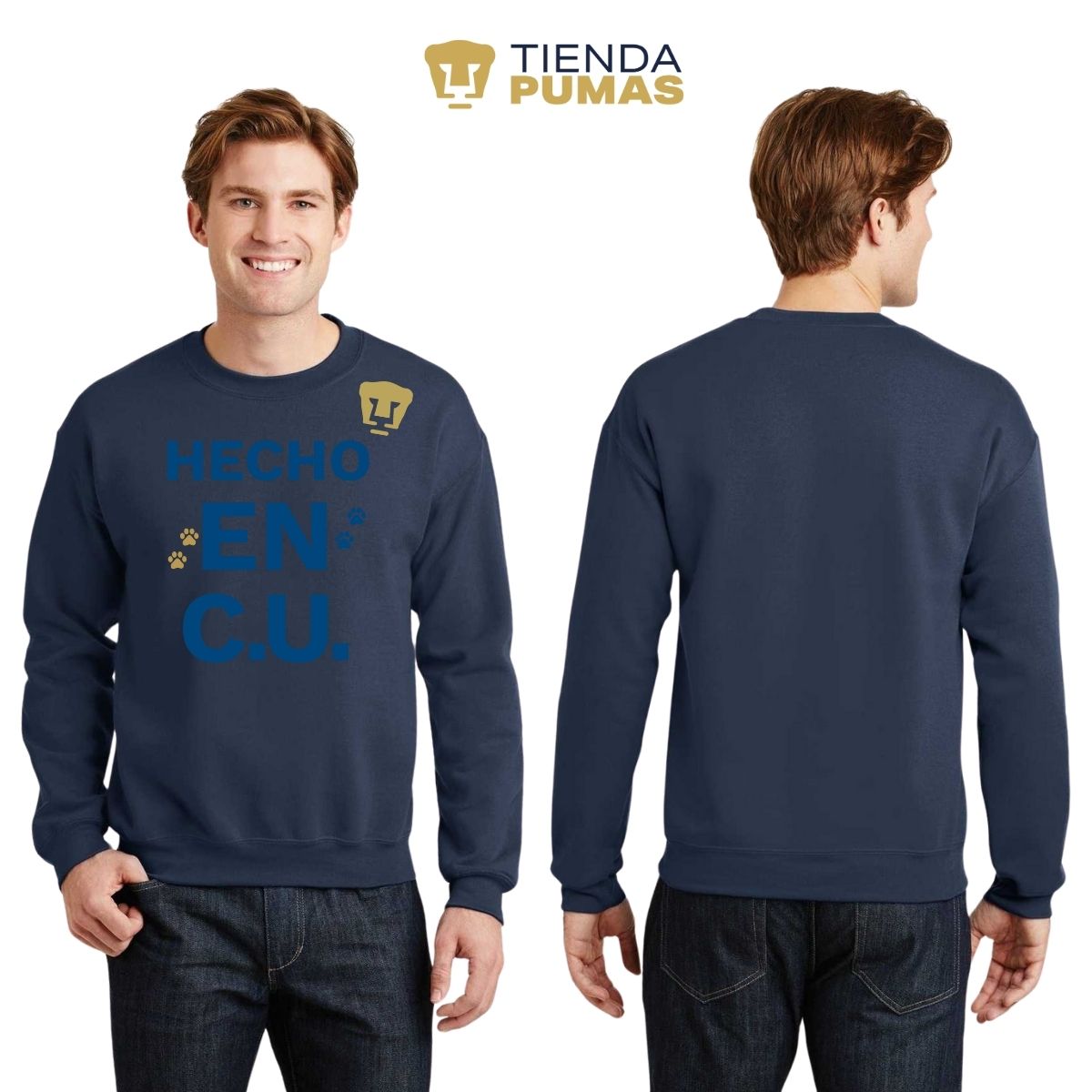 Sudadera Hombre Pumas UNAM Hecho en C.U. DTG-Vinil