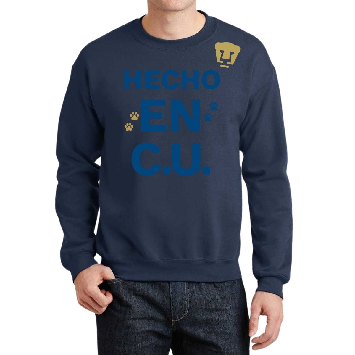 Sudadera Hombre Pumas UNAM Hecho en C.U. DTG-Vinil