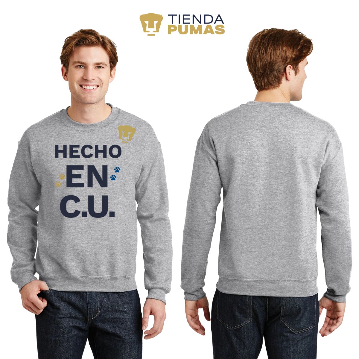 Sudadera Hombre Pumas UNAM Hecho en C.U. DTG-Vinil