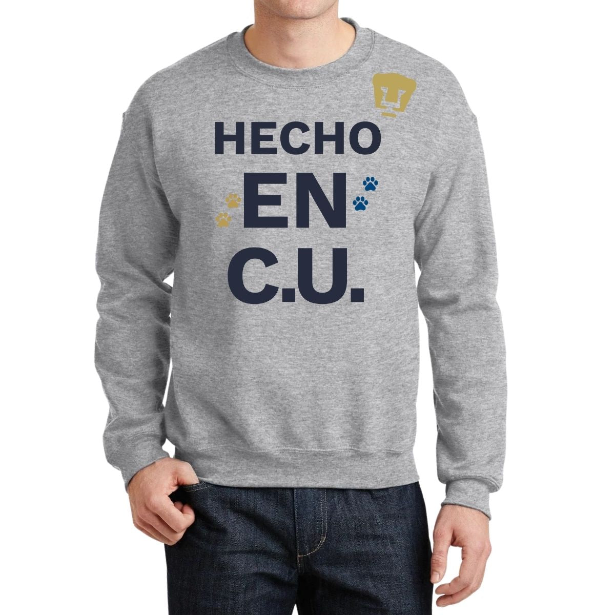 Sudadera Hombre Pumas UNAM Hecho en C.U. DTG-Vinil