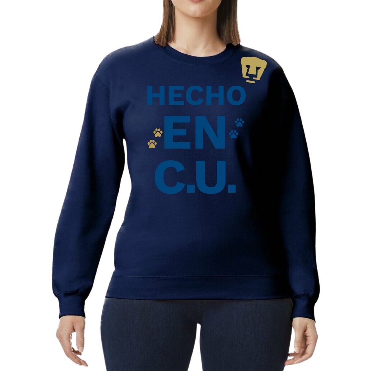 Sudadera Mujer Pumas UNAM Hecho en C.U. DTG-Vinil