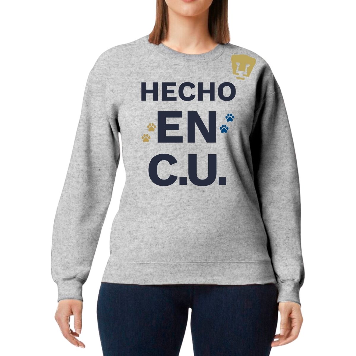 Sudadera Mujer Pumas UNAM Hecho en C.U. DTG-Vinil