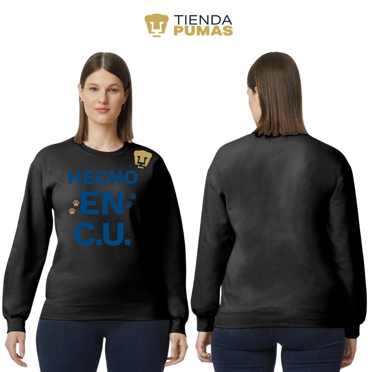 Sudadera Mujer Pumas UNAM Hecho en C.U. DTG-Vinil