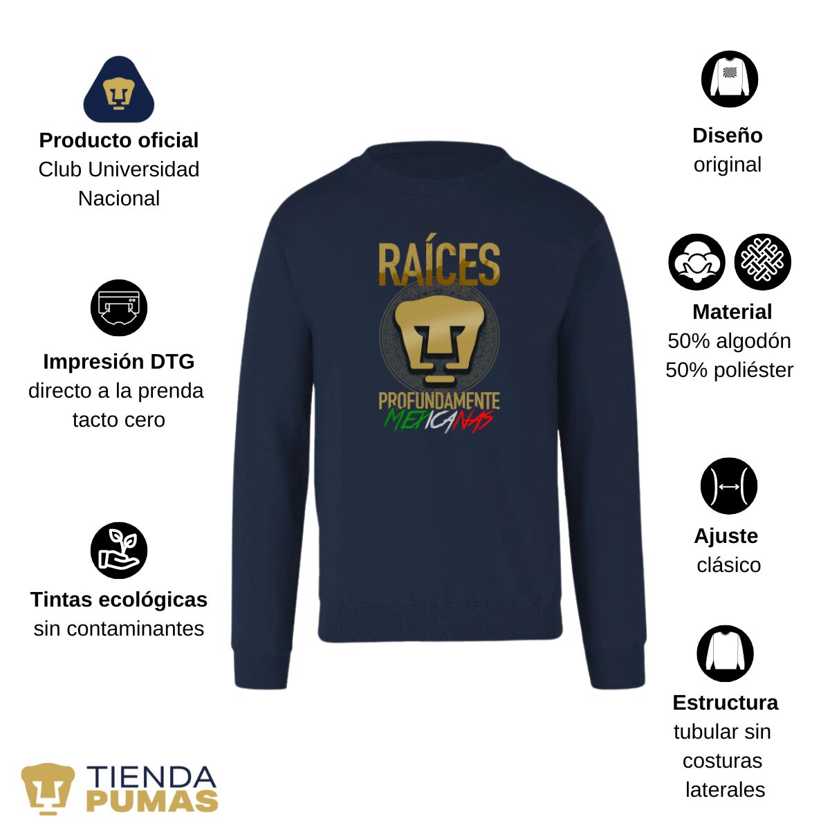 Sudadera Mujer Pumas UNAM Raíces