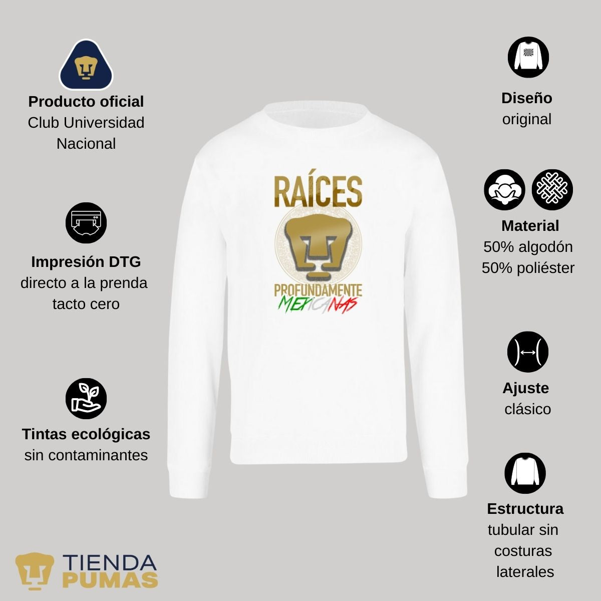 Sudadera Mujer Pumas UNAM Raíces