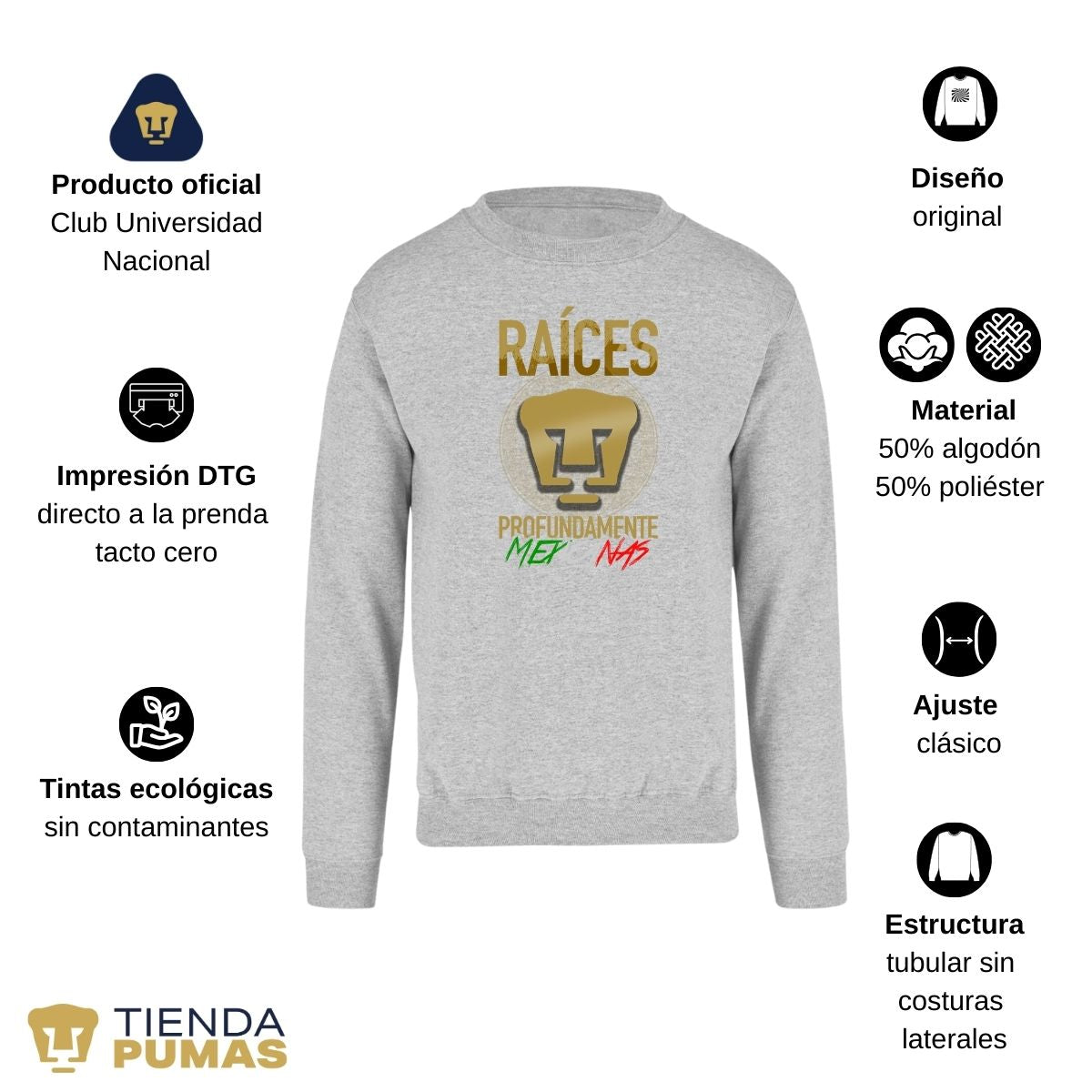 Sudadera Mujer Pumas UNAM Raíces