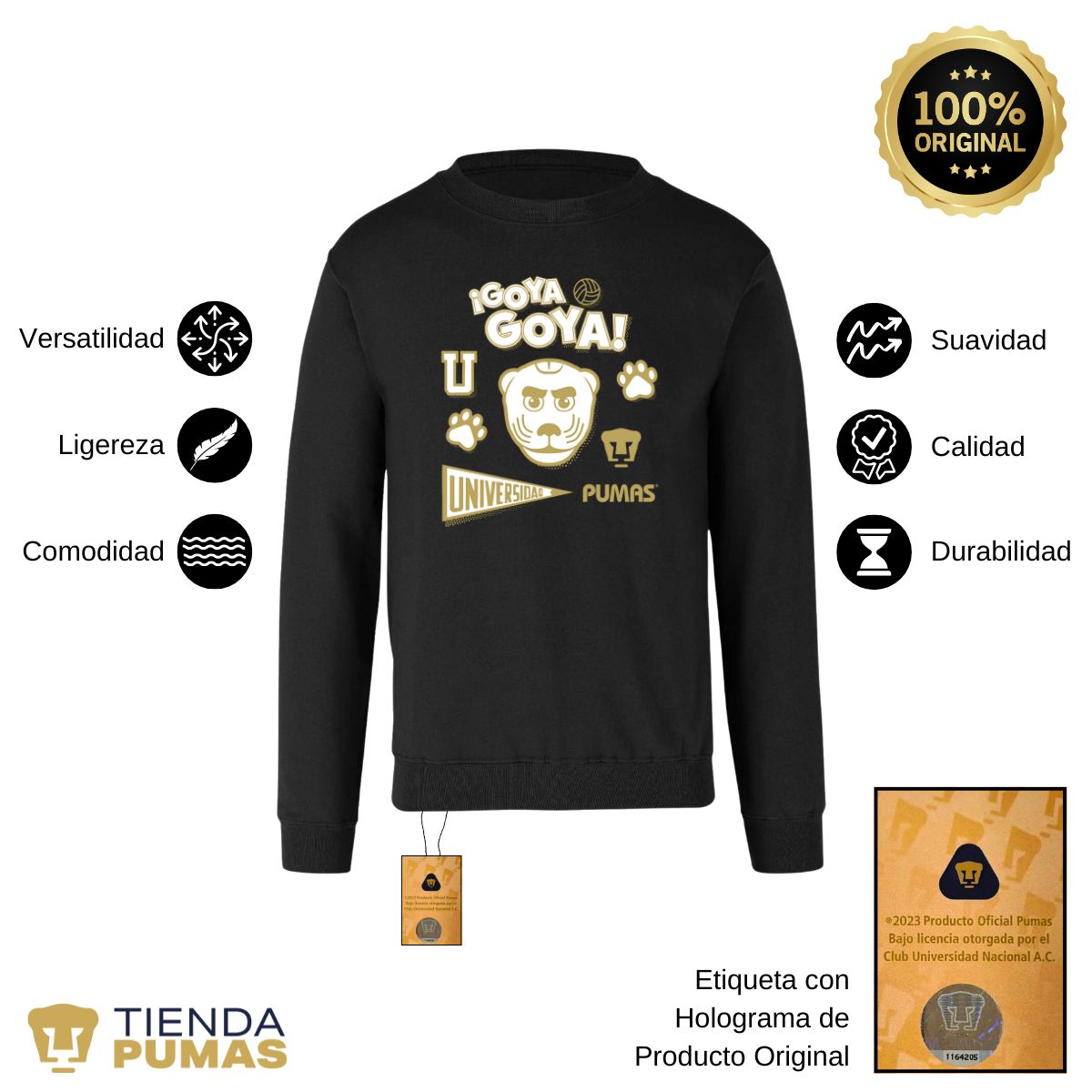 Sudadera Unisex Pumas UNAM Goyo Universidad