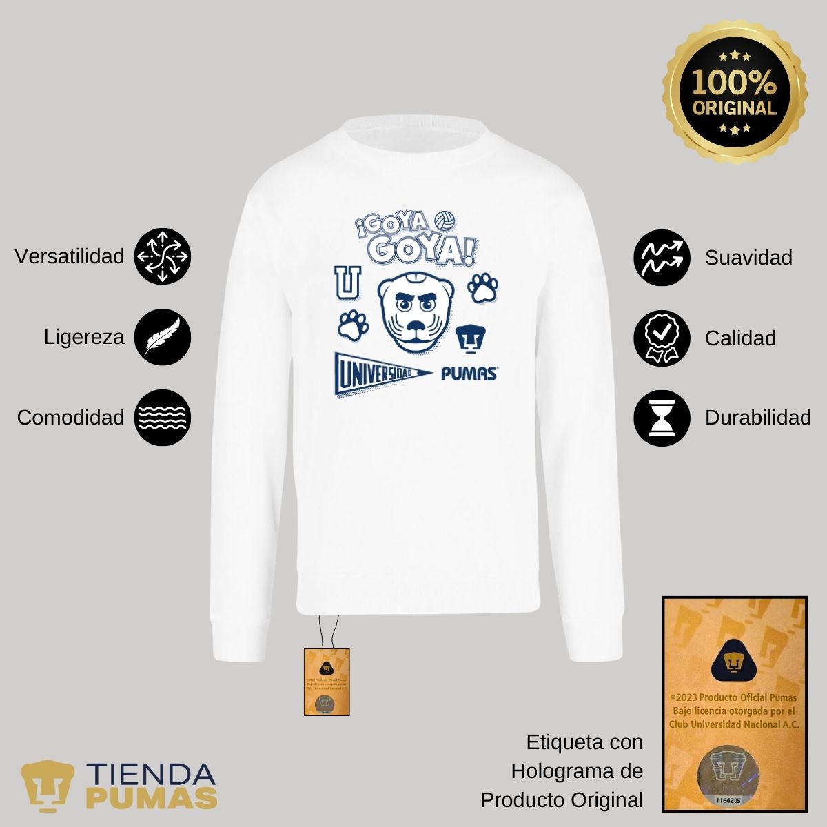 Sudadera Mujer Pumas UNAM Goyo Universidad