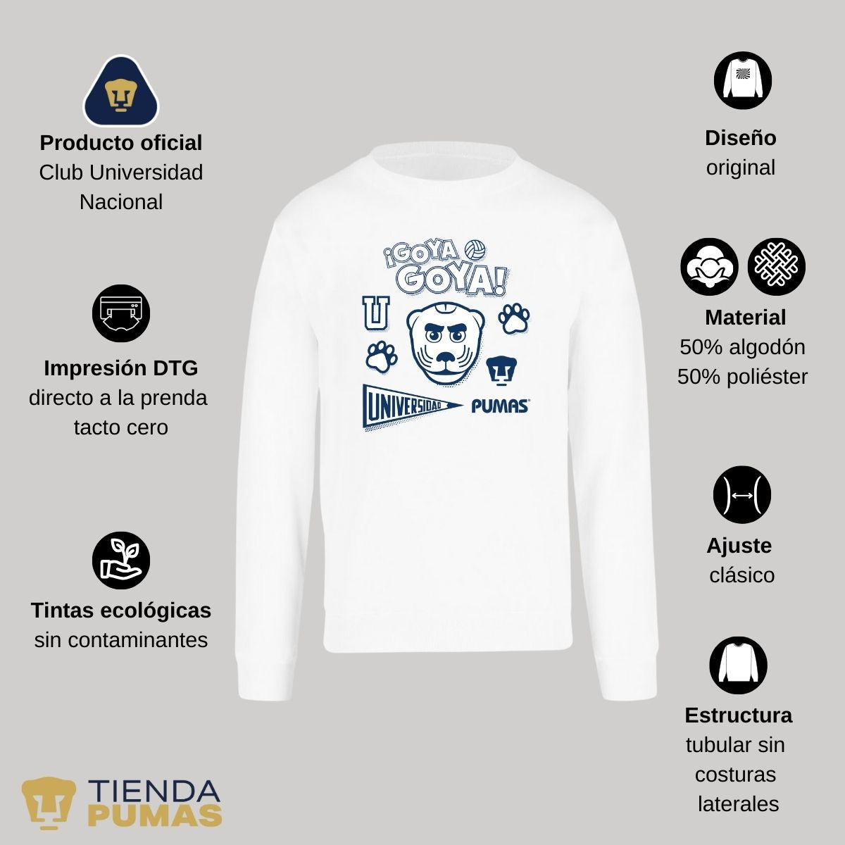 Sudadera Mujer Pumas UNAM Goyo Universidad