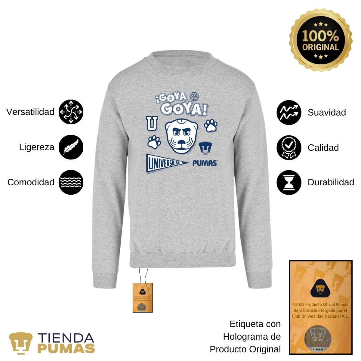 Sudadera Mujer Pumas UNAM Goyo Universidad