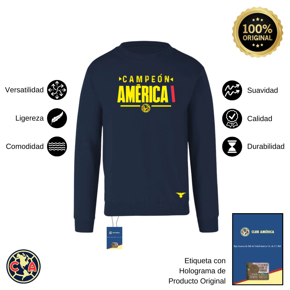 Sudadera Hombre América Campeón