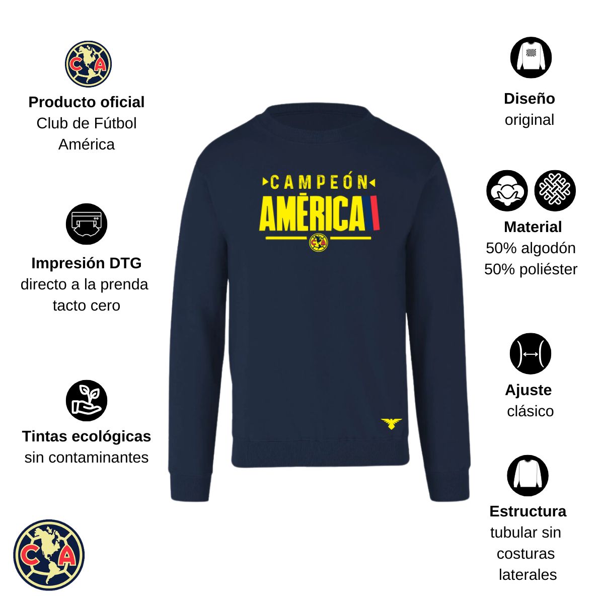 Sudadera Hombre América Campeón