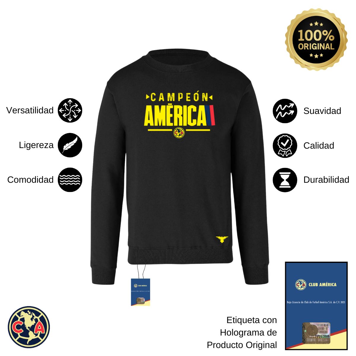 Sudadera Hombre América Campeón