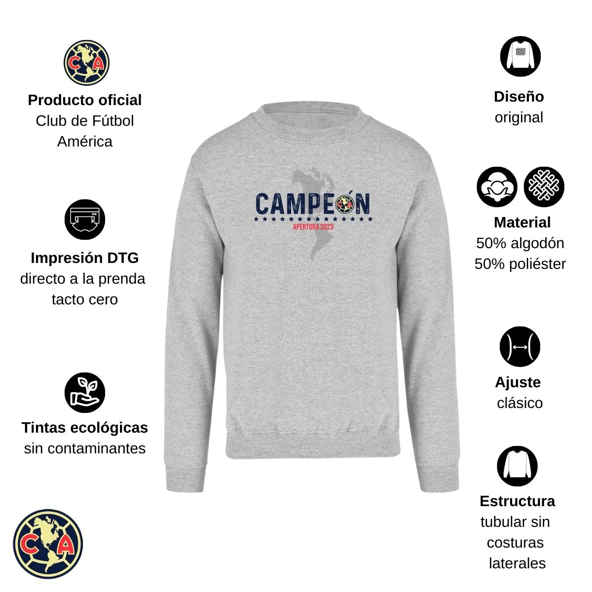 Sudadera Hombre América Campeón AP 2023