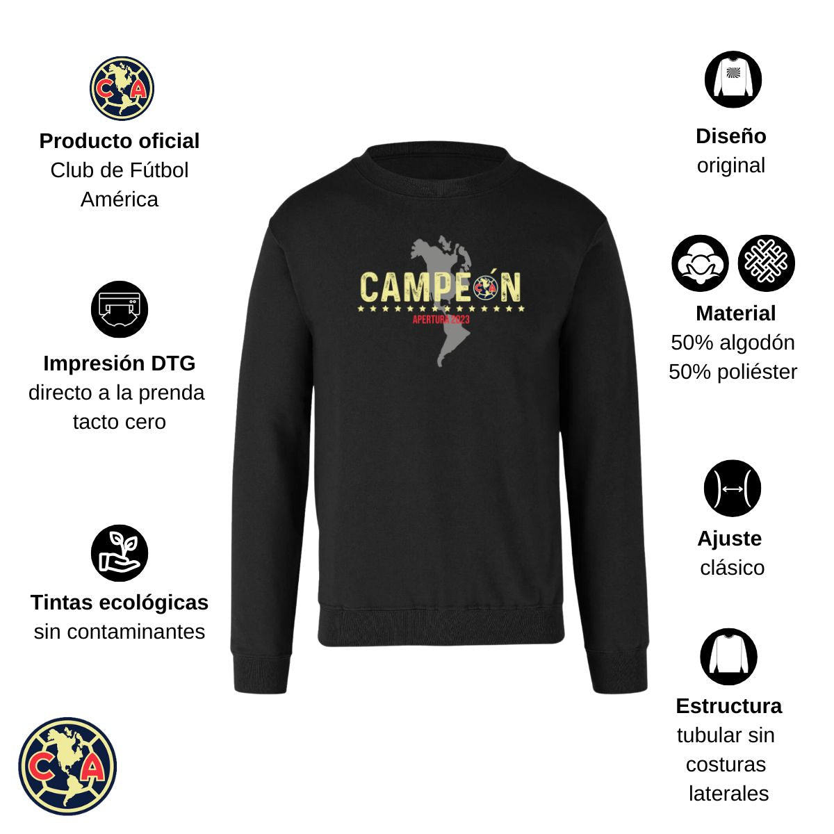 Sudadera Mujer América Campeón AP 2023