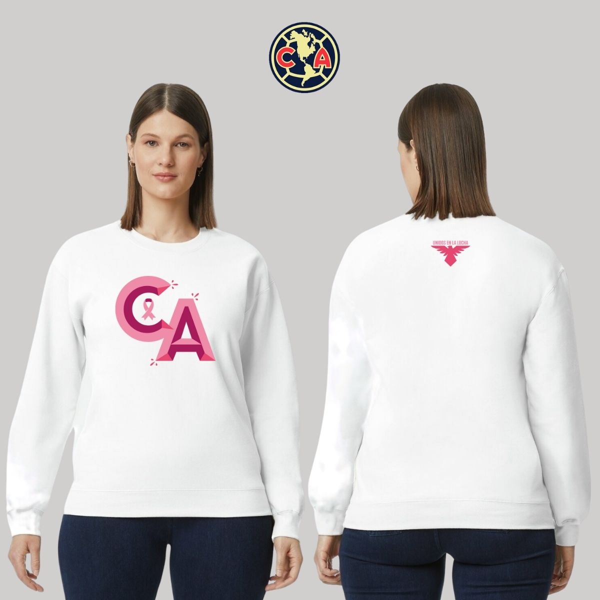 Sudadera Mujer América Mes Rosa