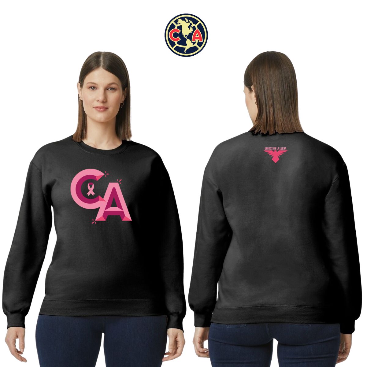 Sudadera Mujer América Mes Rosa